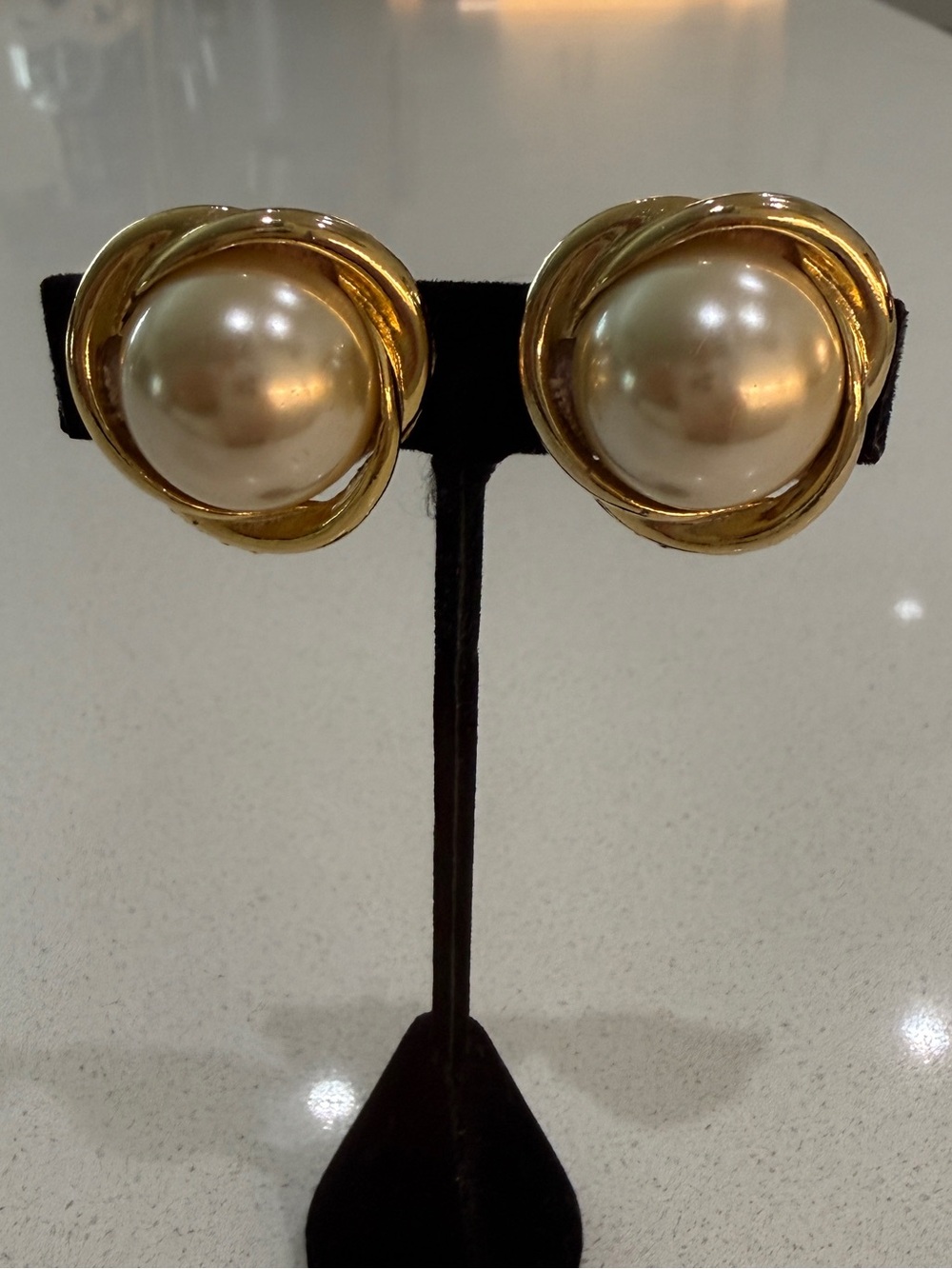 Paolo Gucci Classic Gold and Pearl Dome Stud Earrings - Timeless Women’s Jewelry
